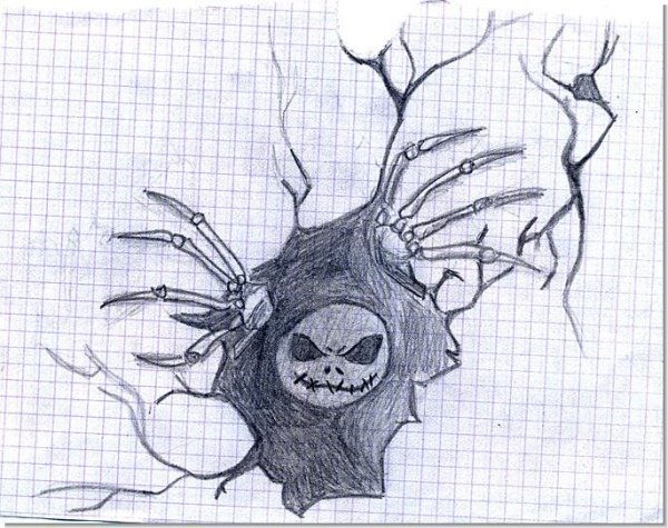 Страшные рисунки ручкой легкие