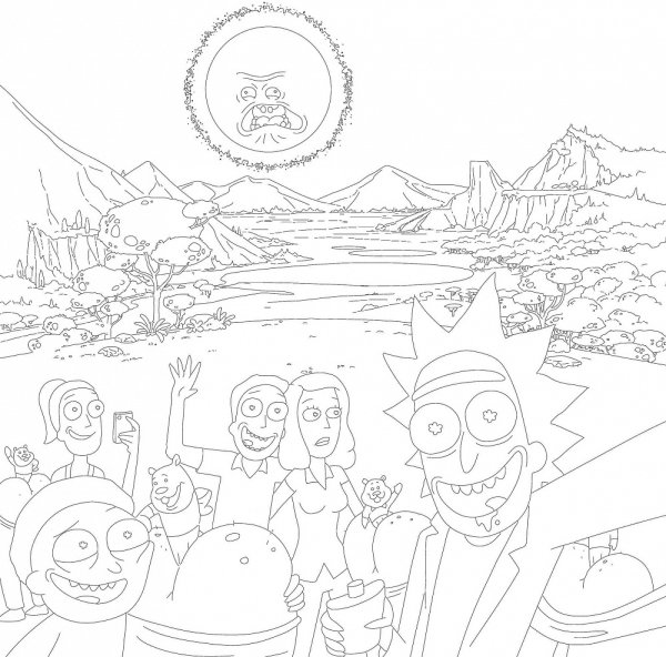 Рик и Морти раскраска