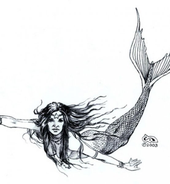 Раскраска злая Русалка