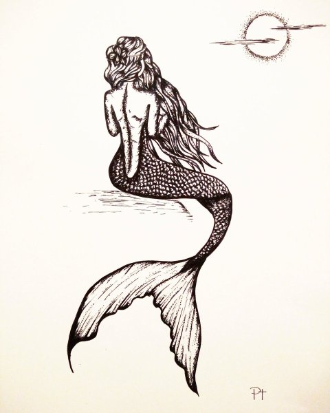 Русалка набросок