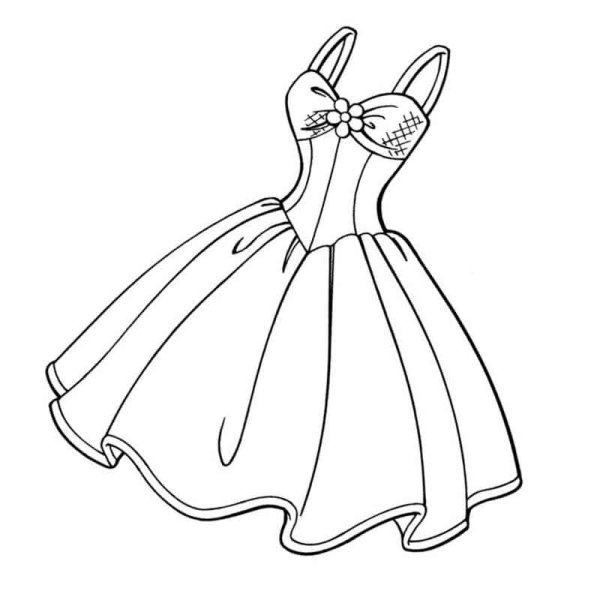 Девушка в бальном платье раскраска