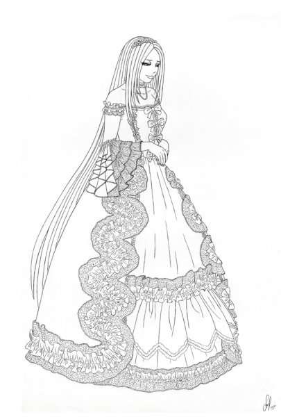 Наброски платьев пышных