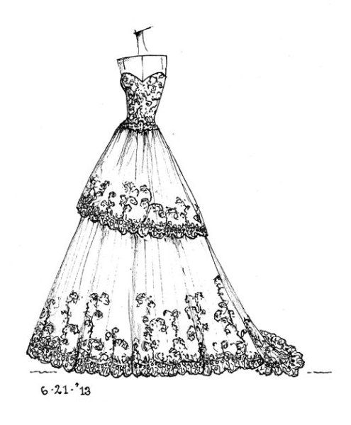 Раскраска платье кружевное