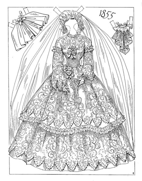 Эскиз свадебного платья карандашом