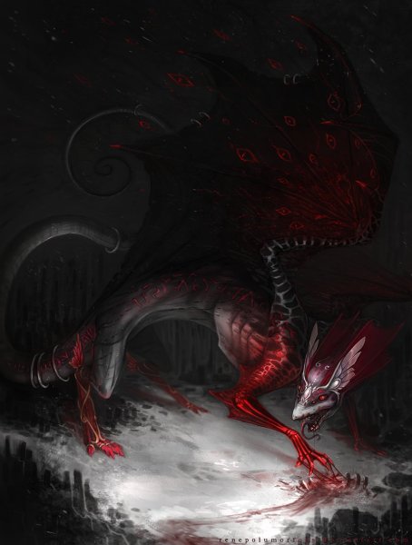 Дракон арт страшный