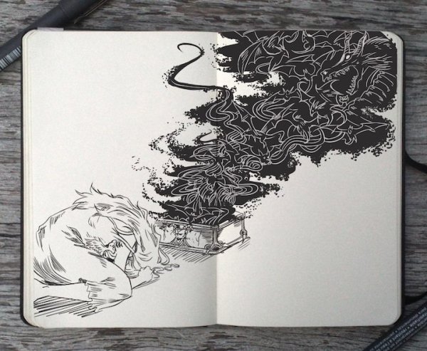 Скетчбук для рисования черный