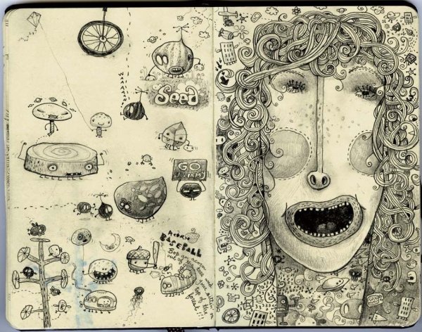 Странные раскраски для скетчбука