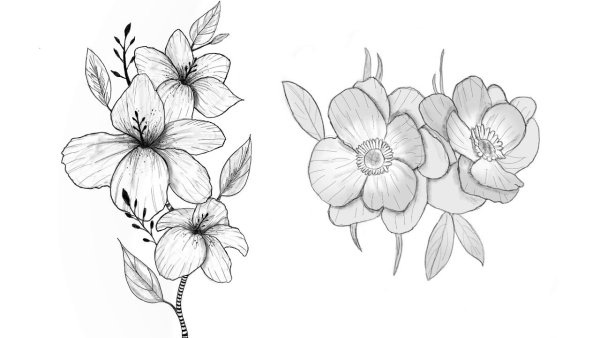 Эскизы тату цветы