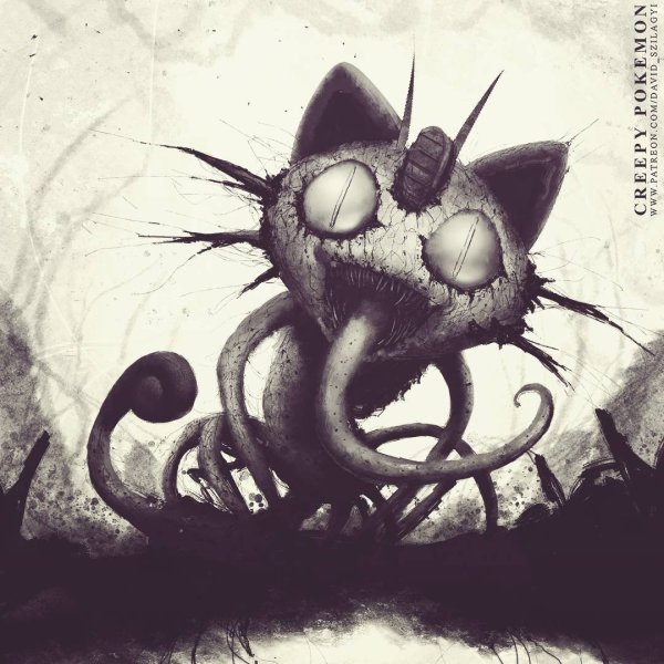 Мультяшный кот страшный