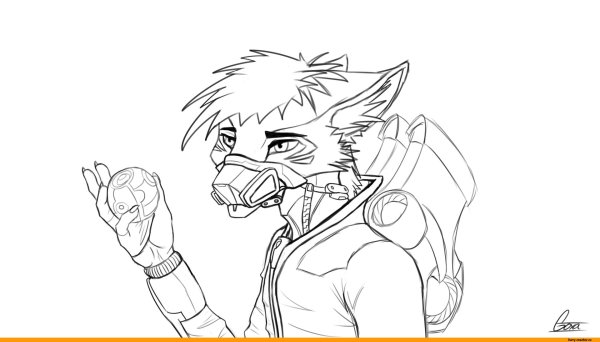 Фурри арт раскраска для бейджика