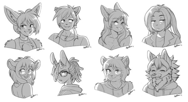 Простые стили рисования фурри