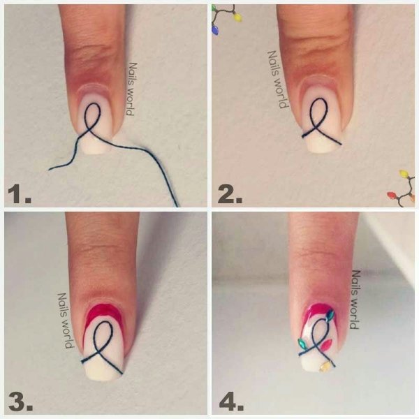 Черно белый маникюр простой