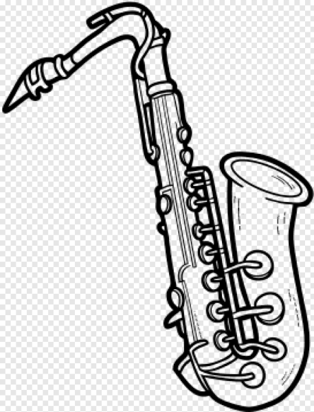 Рисунок двухцветный саксофон