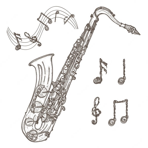 Саксофонист рисунок