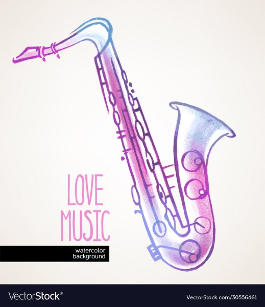 Джазовый инструмент карандашом