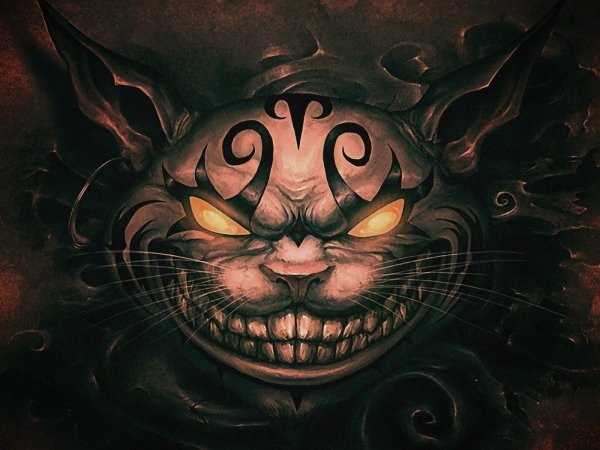 Чеширский кот наклейка