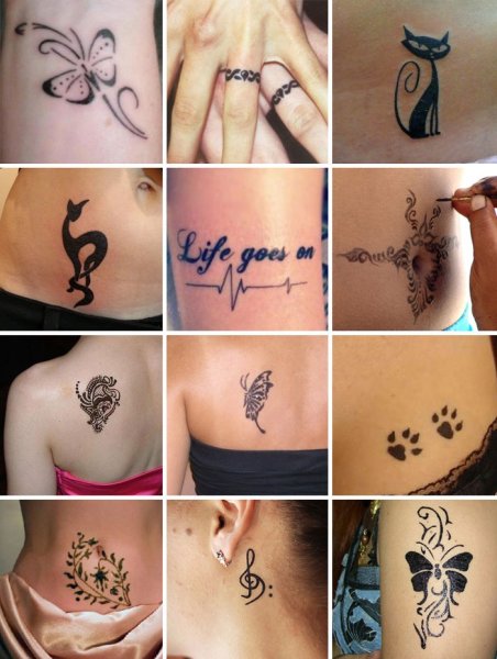 Рисунки хной небольшие