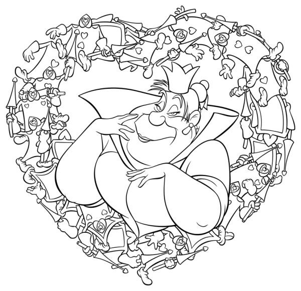 Алиса в стране чудес Дисней раскраска