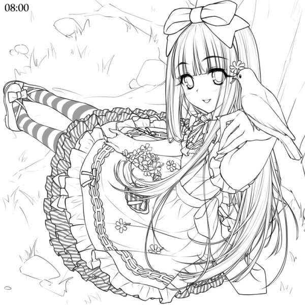 Раскраски в стиле аниме для девочек