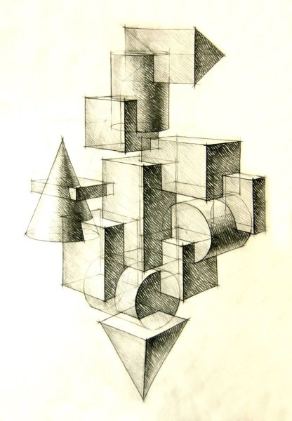 Композиция из объемных фигур