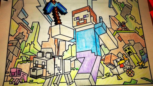 Рисунок майнкрафт карандашом