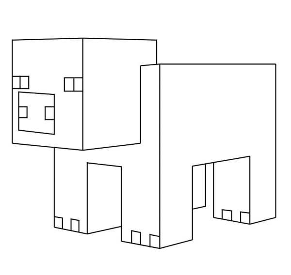 Раскраска майнкрафт Свинка