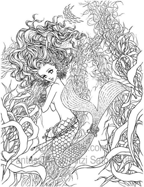 Раскраски русалки узоры