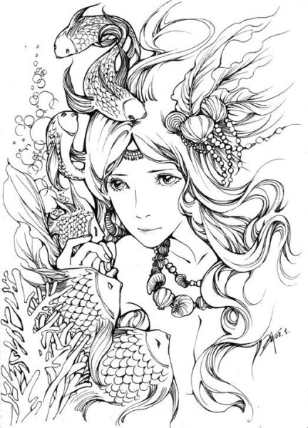 Раскраска русалки