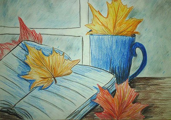 Осенний букет рисунок красками