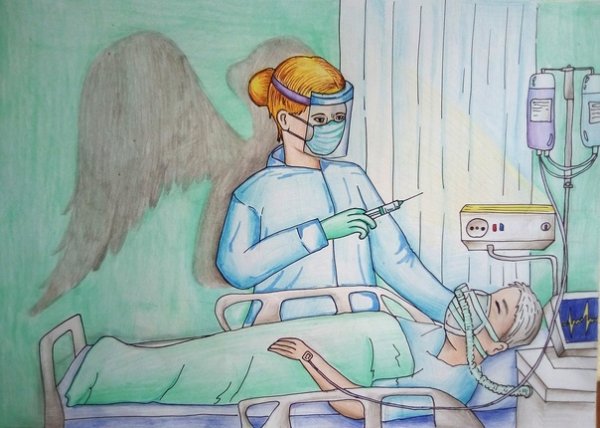 Рисунок медсестры для срисовки