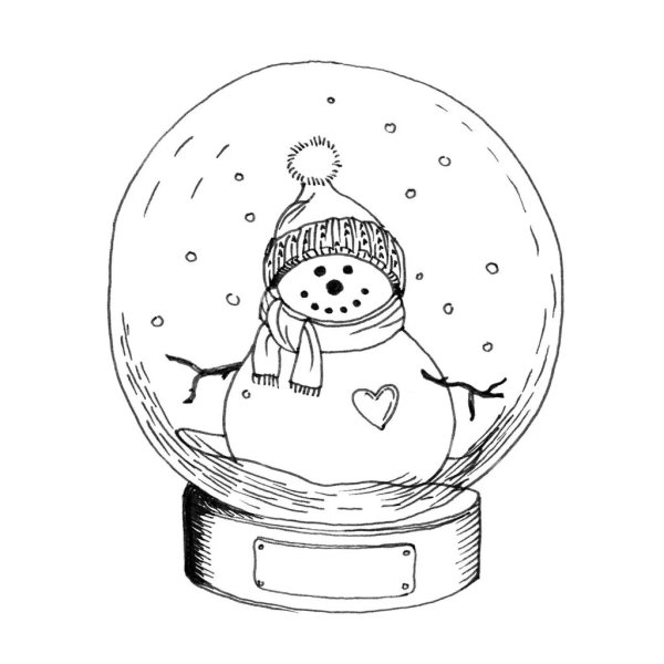 Раскраска новый год снежный шар