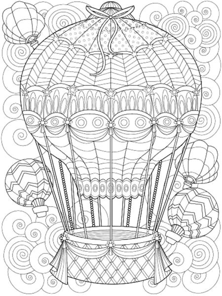 Раскраска антистресс воздушный шар