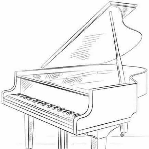Пианино сбоку рисунок