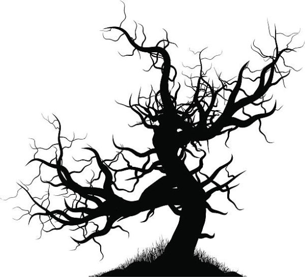 Жуткое дерево вектор