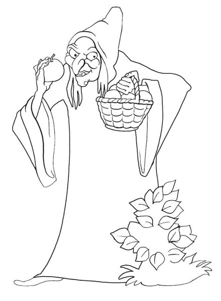 Злая ведьма раскраска