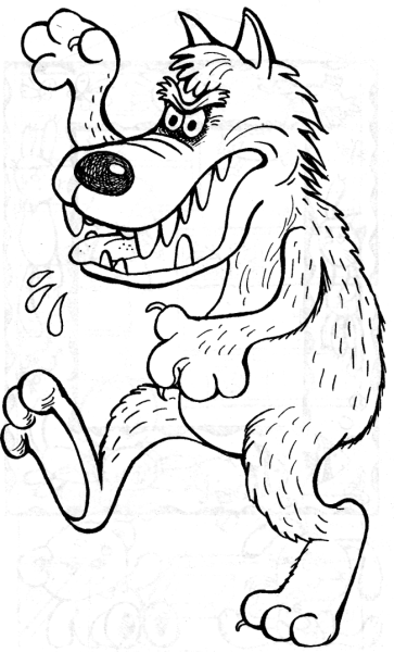 Волк раскраска для детей