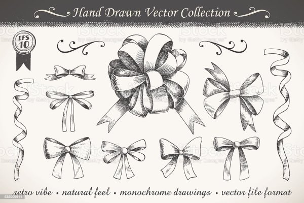 Бантик из ленты эскиз