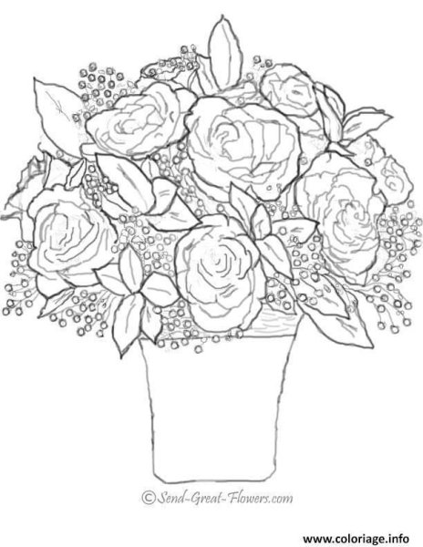 Раскраска цветы для бабушки с днем рождения