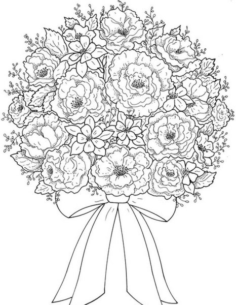Раскраска букет цветов