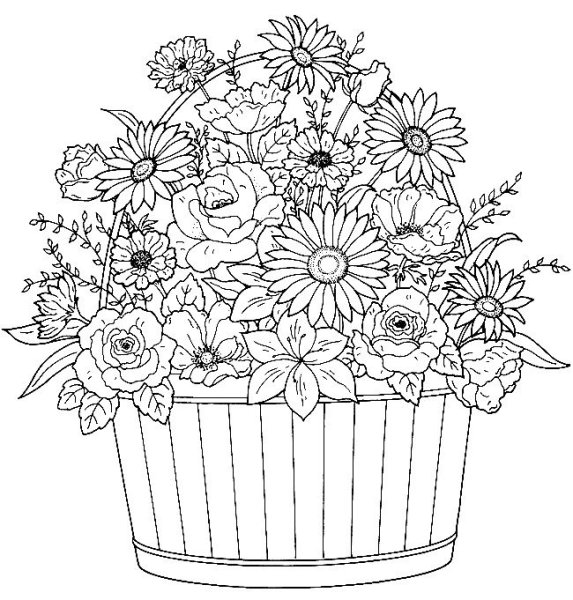 Раскраска букет цветов