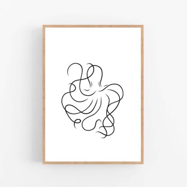 Рисунок одной линией рыбка