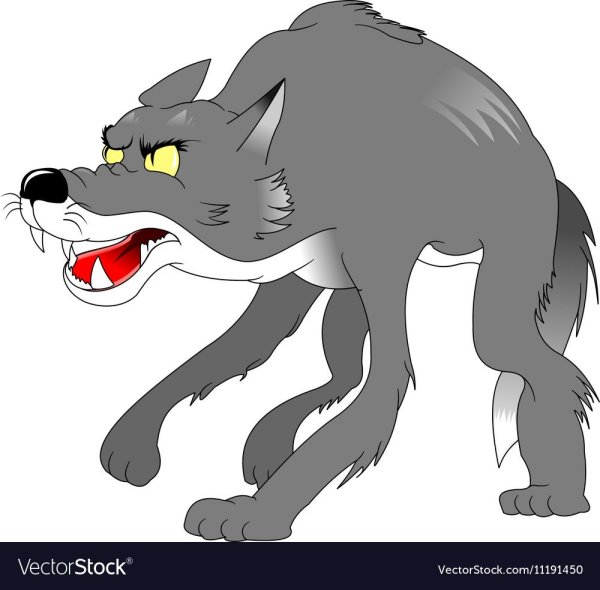 Злой волк для детей мультяшный