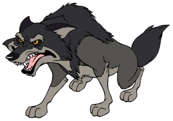 Злой волк из мультика