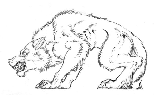 Рисунки для срисовки волки злые