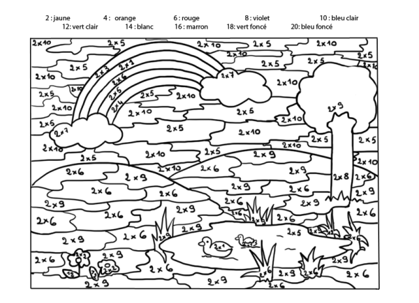 Раскраска по номерам умножение