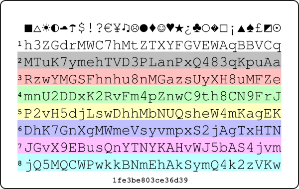 Пароли с цифрами и буквами