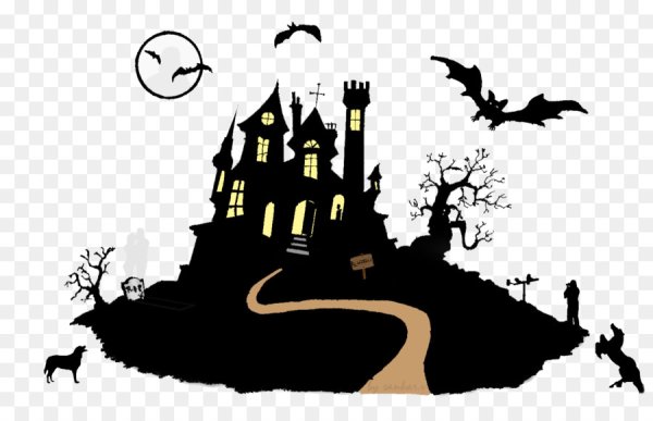 Силуэт замка на Хэллоуин