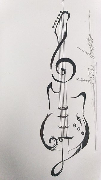 Тату гитара эскиз