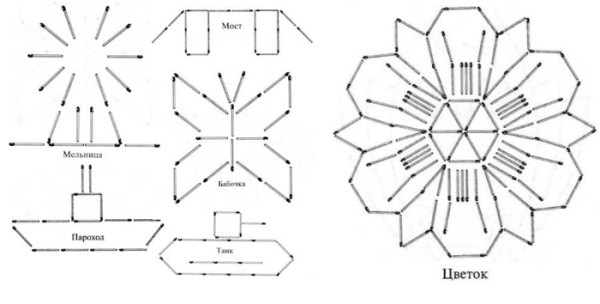 Схемы из спичек для дошкольников