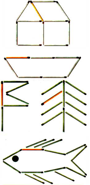 Выкладывание фигур из спичек для детей